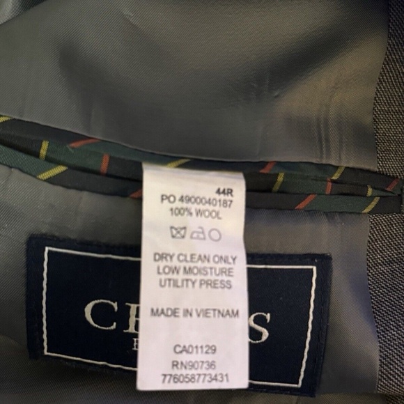 Chaps Size 44R Gray 100% Two-Button Blazer - EUC - Picture 4 of 4